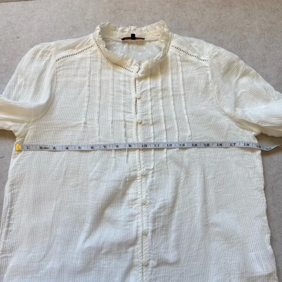 Quince Organic Cotton Peasant Blouse L - Picture 13 of 14